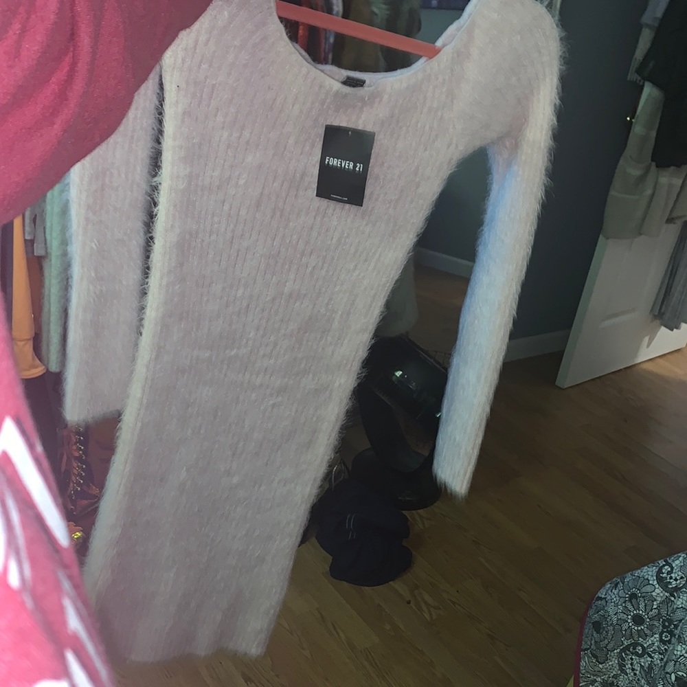 size large forever 21 pink fuzzy dress